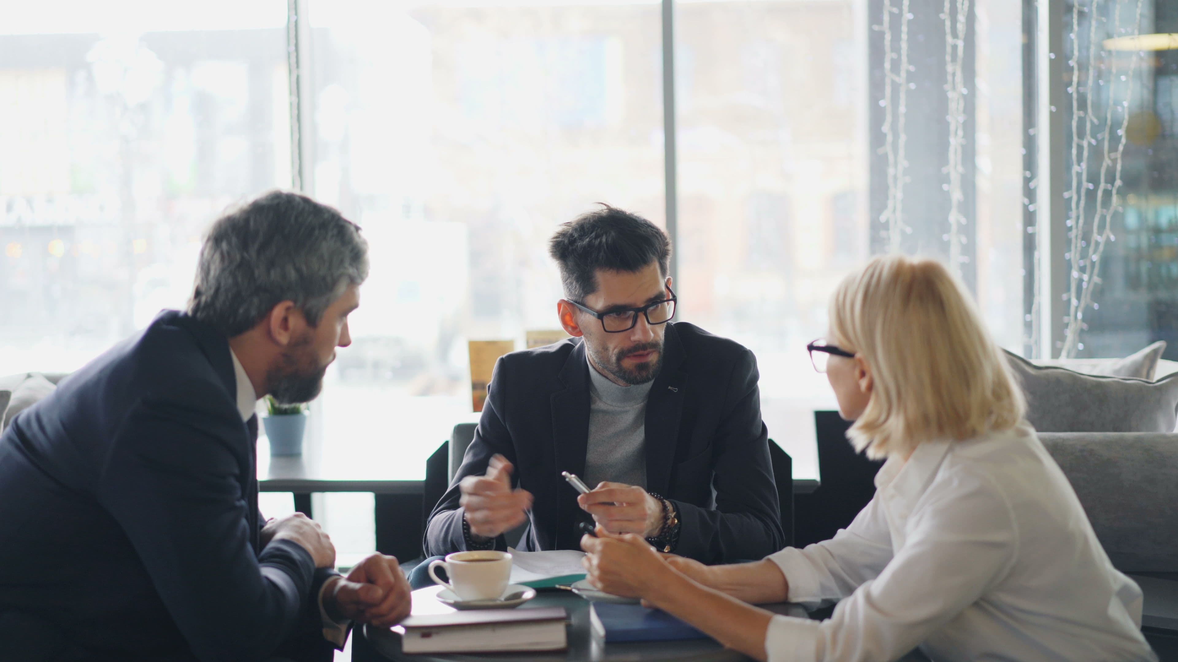 Team discussing a business decision